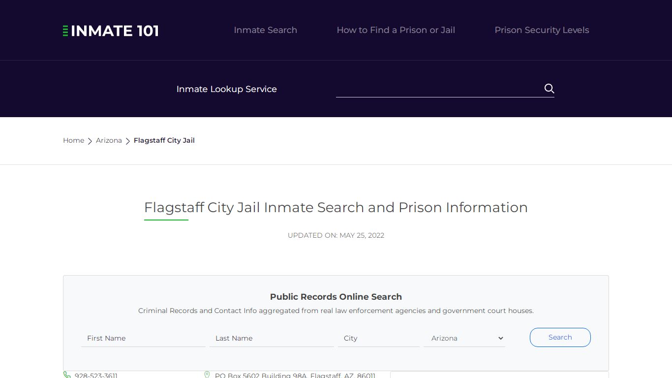 Flagstaff City Jail Inmate Search, Visitation, Phone no ...